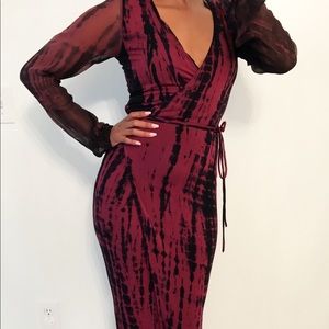 Sexy wrap mix dress