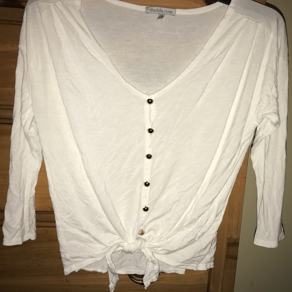Charlotte Russe Women’s button up tie front top