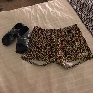 Nike yoga shoes W/Oasics shorts