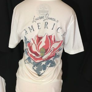 Lauren James white america t shirt