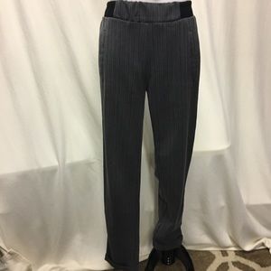 Grey pinstripe trouser with flattering waist band