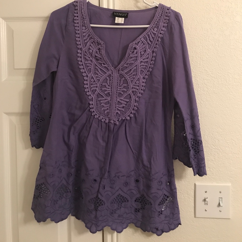 Venis swimsuit cover up with eyelet detail