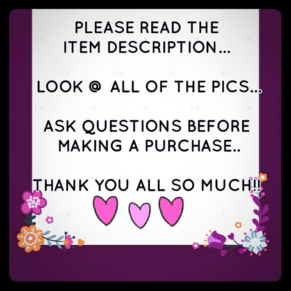 READ BEFORE MAKING A PURCHASE