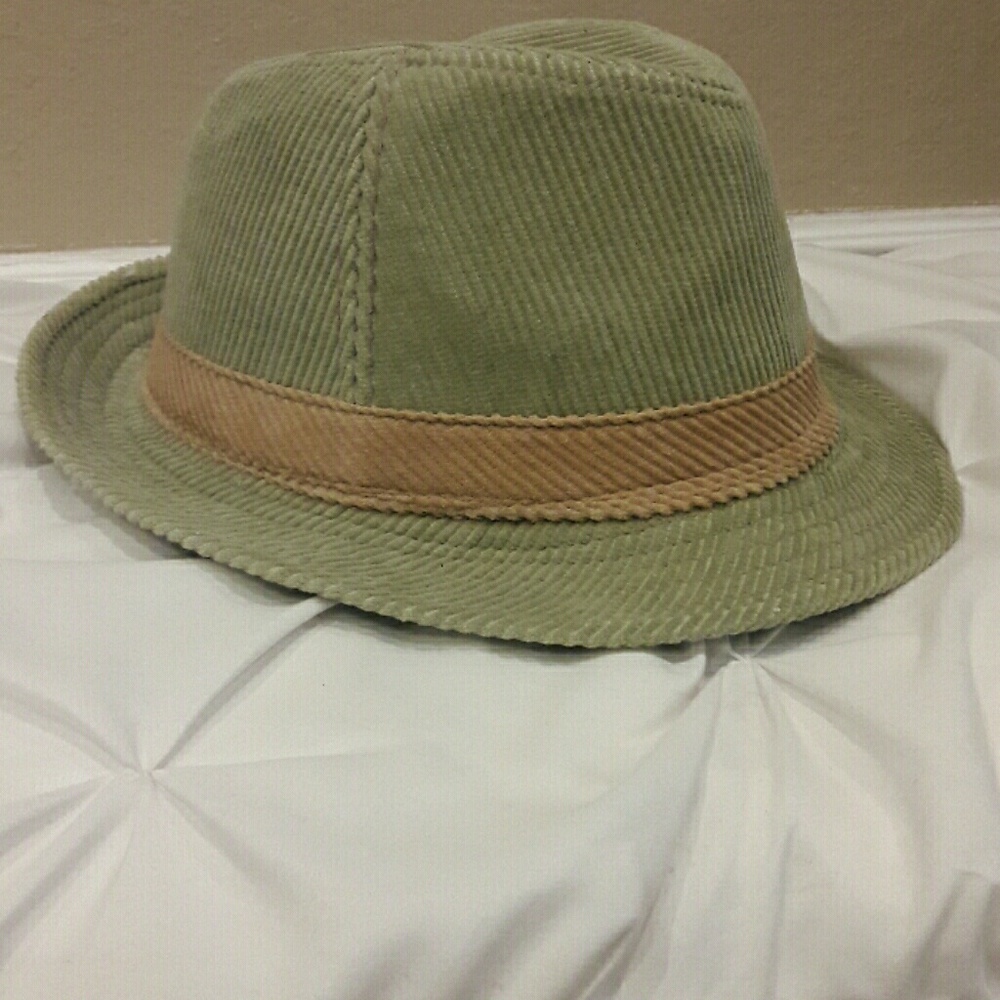 Fall Corduroy light olive green Fadora.