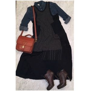 🍂cozy knit patchwork jumper in black, grey & navy