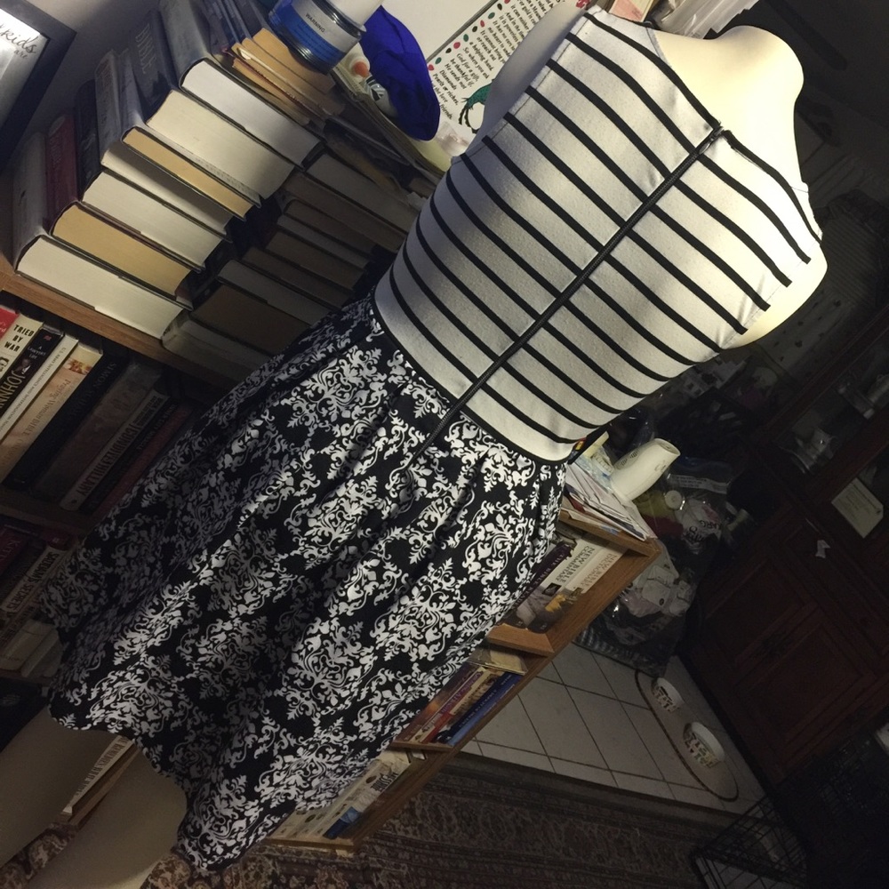 Black/White Multi-Patterned Dress