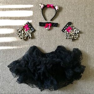 Sexy Cat Costume with Polka Dot Tutu Set