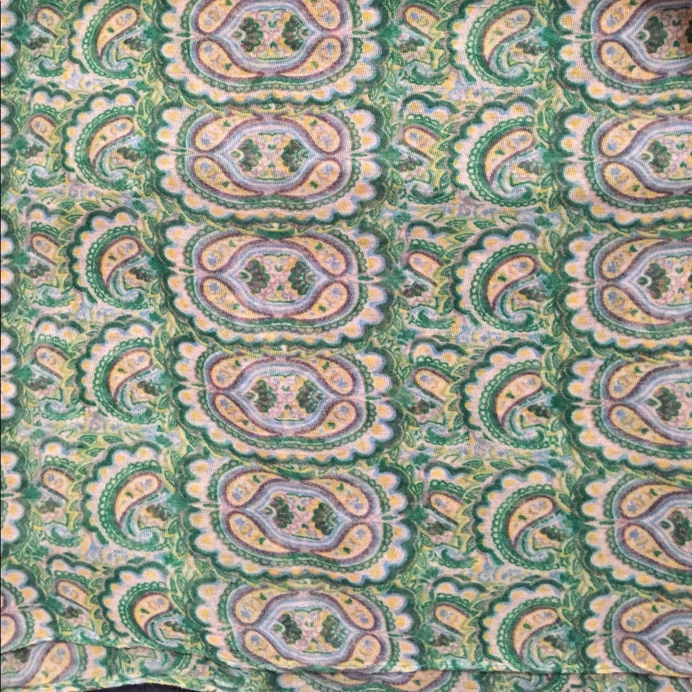 Charming Charlie Green Paisley Scarf