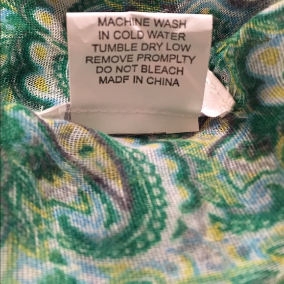 Charming Charlie Green Paisley Scarf - Picture 3 of 3