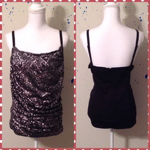 Lane Bryant Black Sequin Camisole