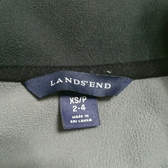 Land's End dark grey fleece zip up jacket - Picture 6 of 8