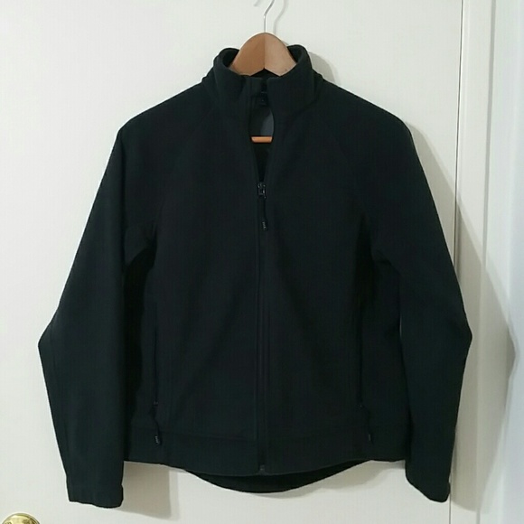 Land's End dark grey fleece zip up jacket - Picture 2 of 8