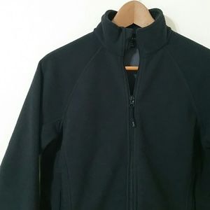 Land's End dark grey fleece zip up jacket