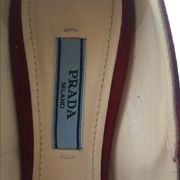 Suede Red Prada Pumps - Picture 3 of 8