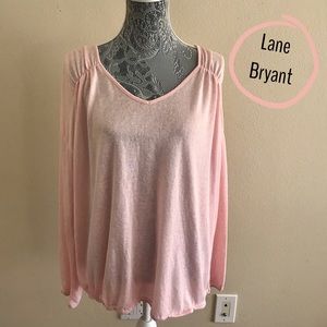 Lane Bryant Pink Long Sleeve Top