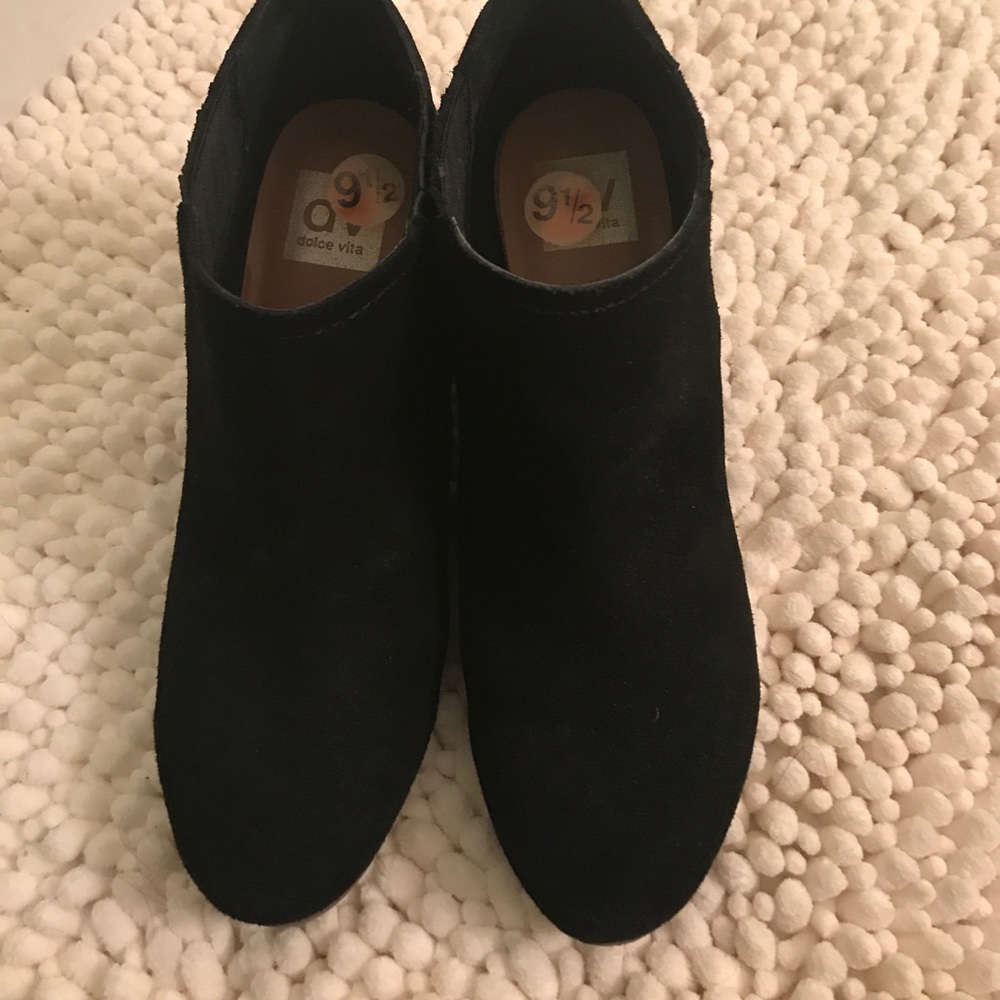 Black suede booties