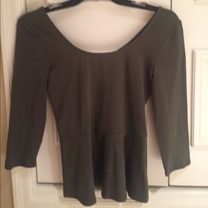Dark Green Express Peplum Top