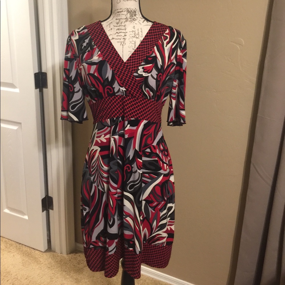 Red and Black Patterned Dress!