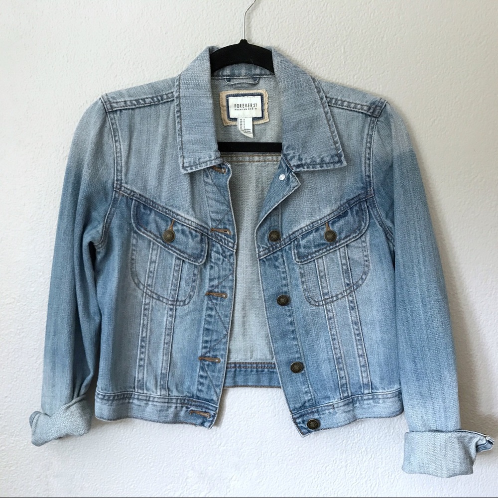 Forever 21 denim jacket crop