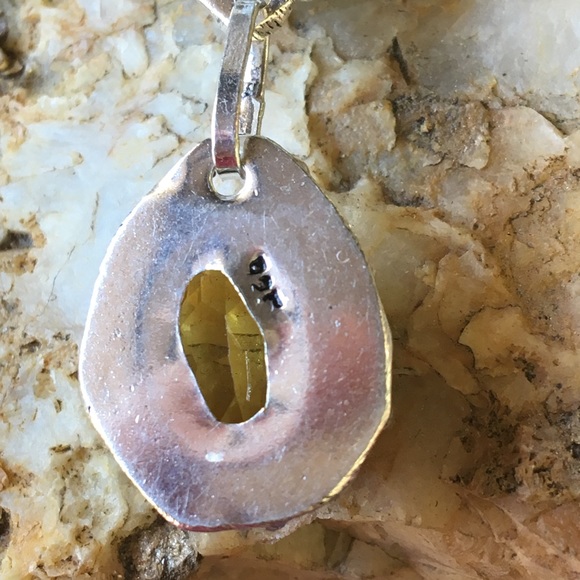 Faceted citrine vintage style necklace - Picture 5 of 5