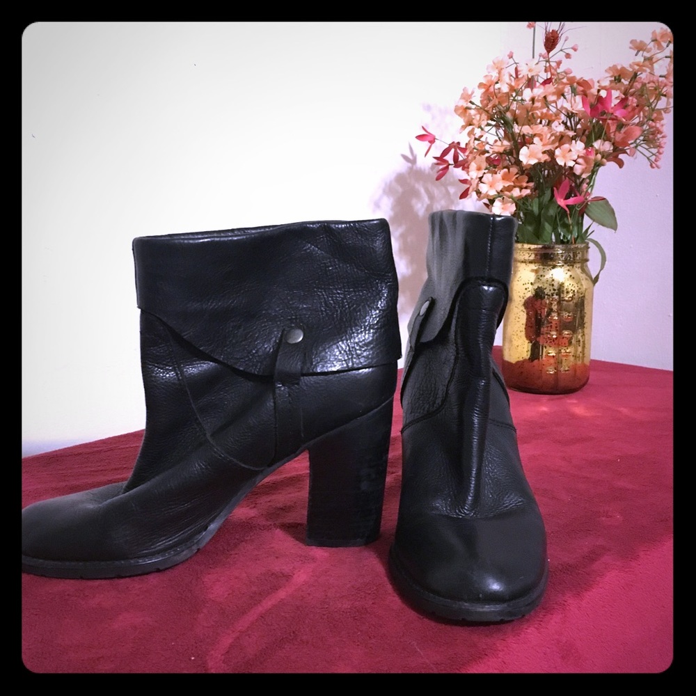 Black Leather Booties