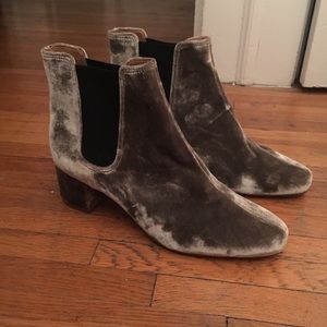 Madewell velvet chelsea boots - never worn