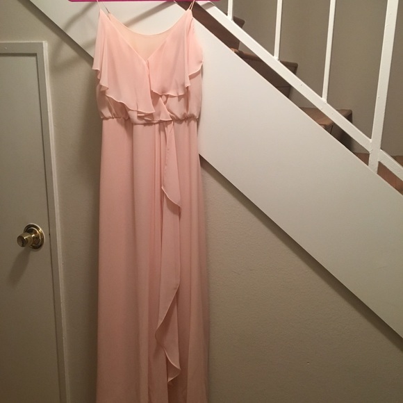 Nouvelle Amsale "Drew" ruffle front chiffon gown - Picture 3 of 6