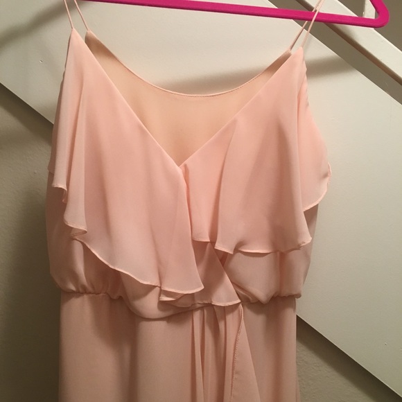 Nouvelle Amsale "Drew" ruffle front chiffon gown - Picture 4 of 6