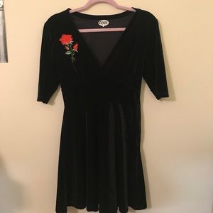 Black Velvet Rose Dress