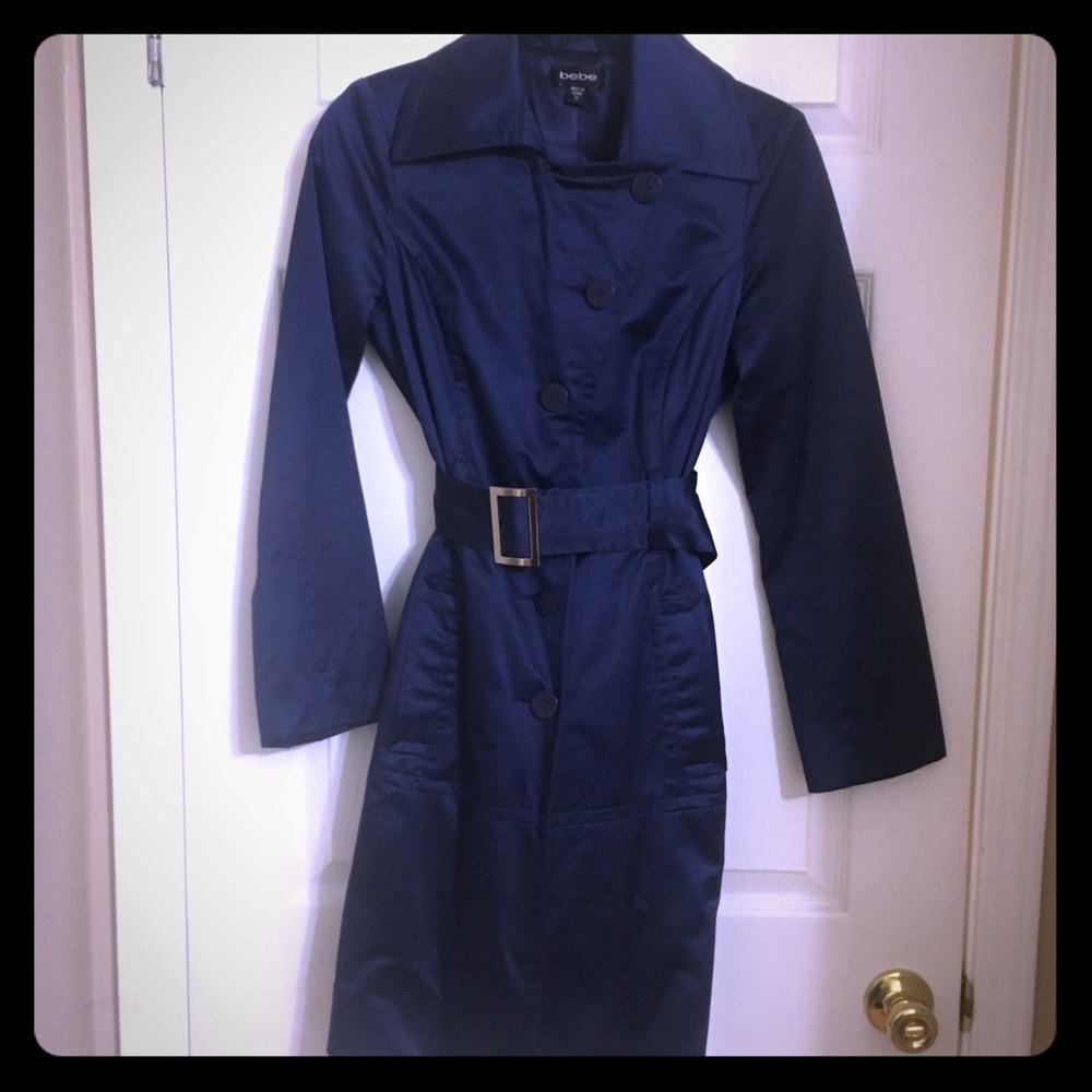 Bebe trench coat jacket Navy Blue XS