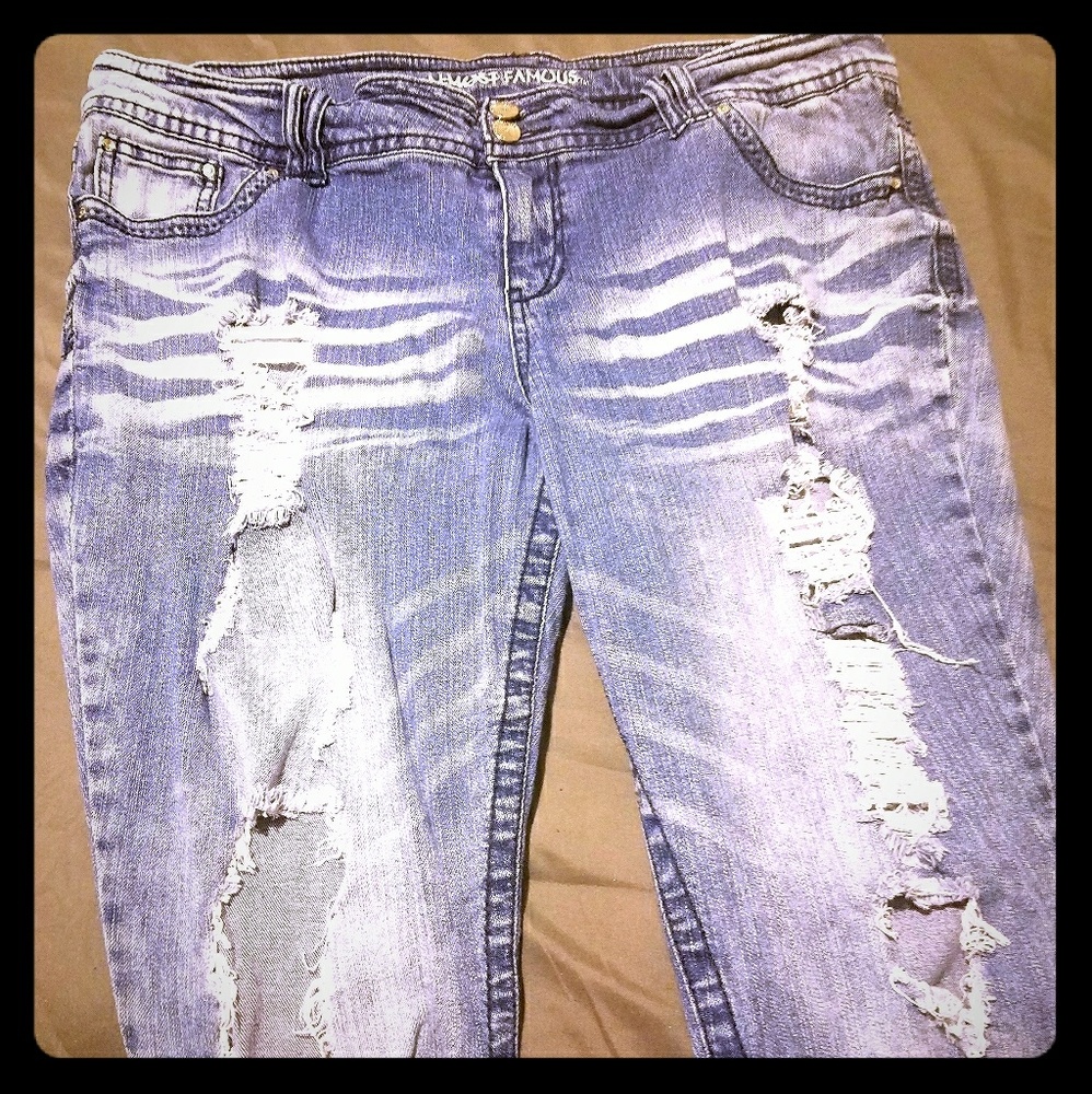 Almost famous heavily distressed skinny jeans
