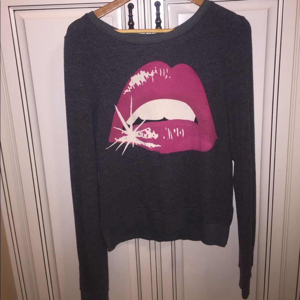 Wildfox Couture Lip Print Pull Over