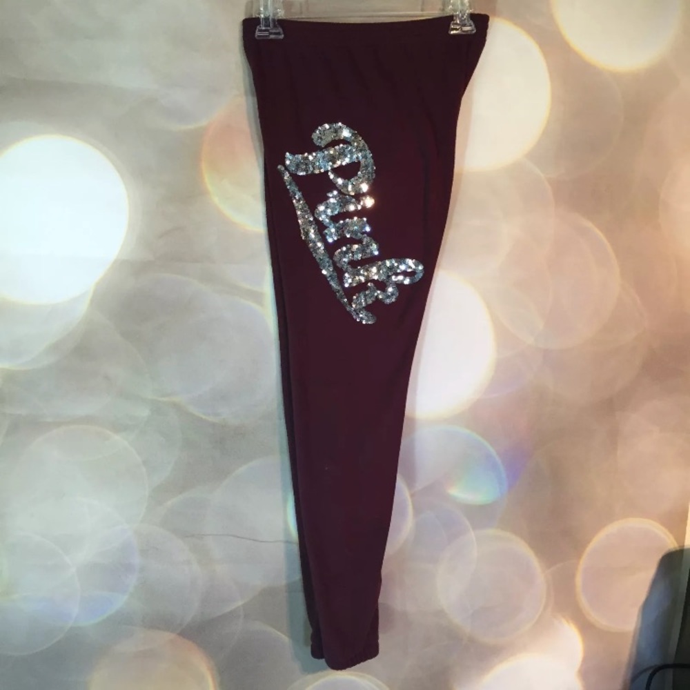 Maroon burgundy bling silver bling skinny pants