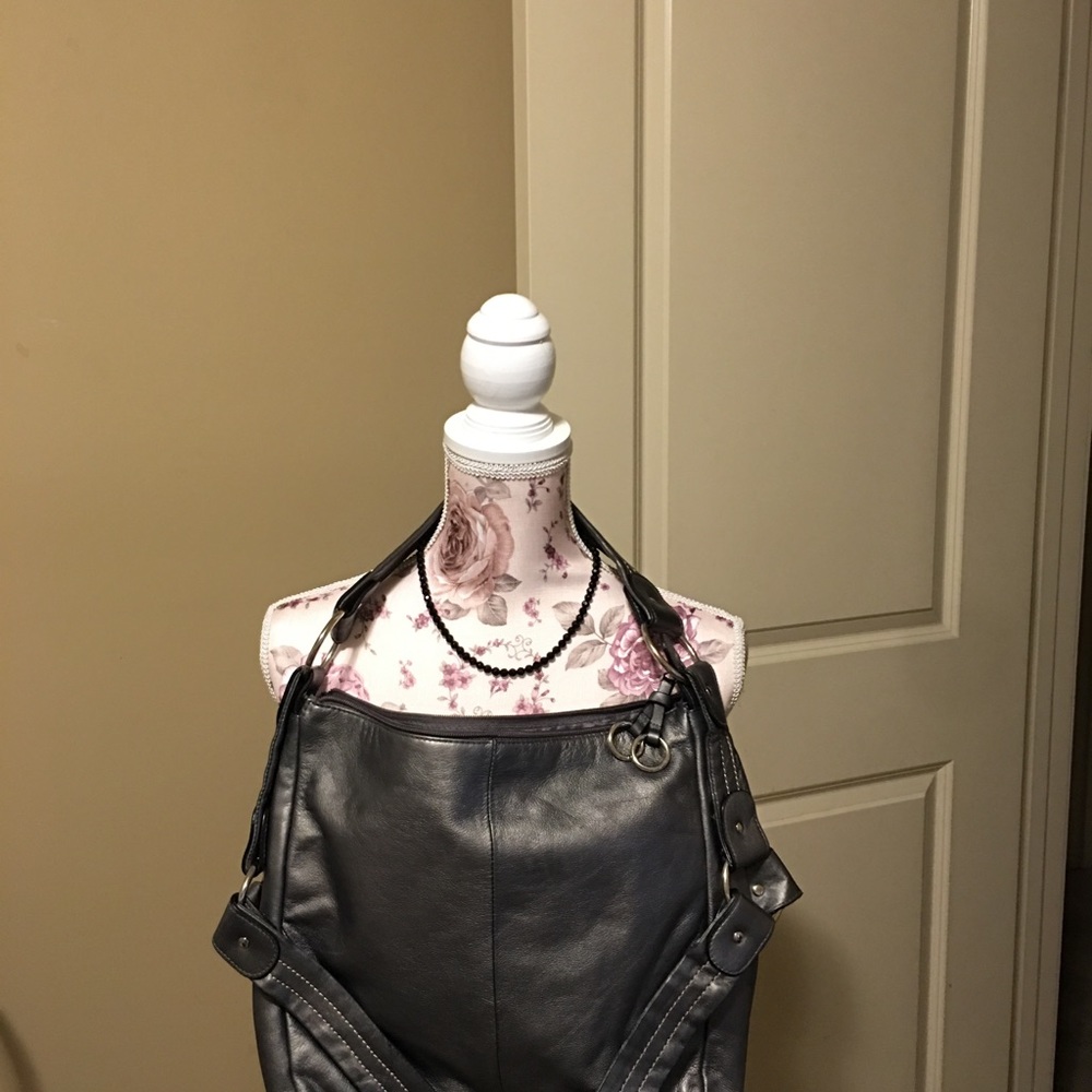 A.N.A., leather silver metallic purse.