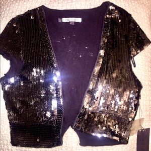 Jennifer Lopez Cropped Sequin Cardigan