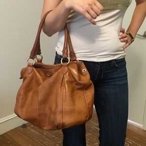 J.Crew tan crossbody leather tote
