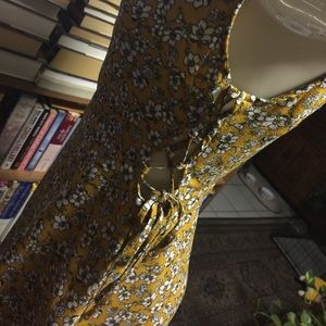 Mustard Yellow Floral Dress