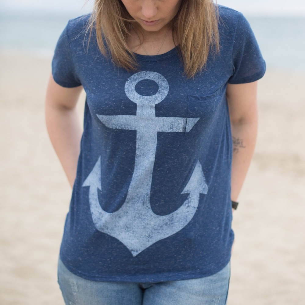 Navy Short Sleeve Anchor Shirt