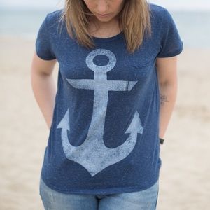 Navy Short Sleeve Anchor Shirt