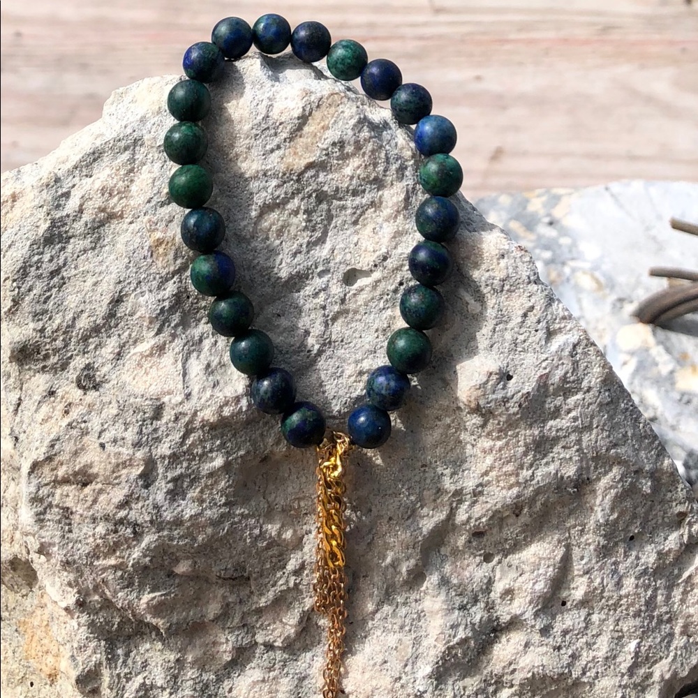 Chrysocolla gemstone beaded bracelet
