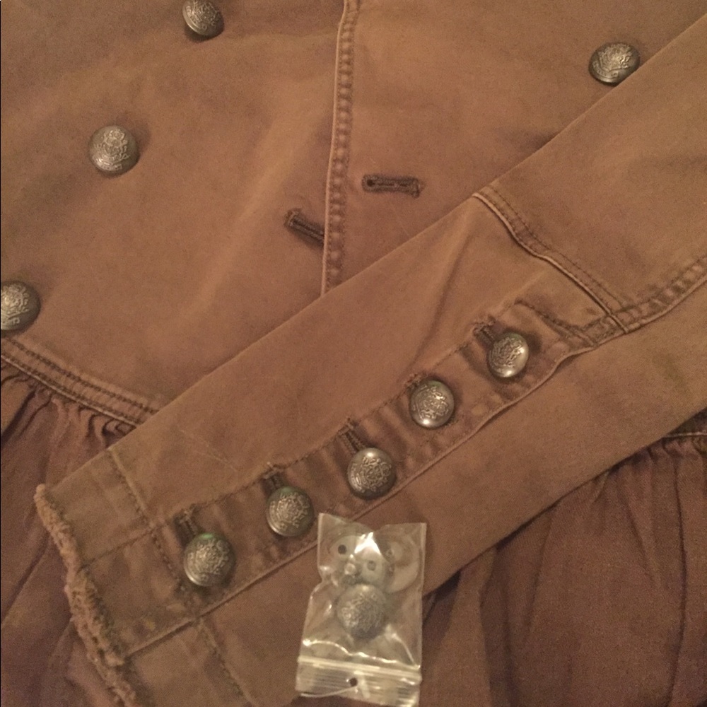 ⭐️Free People Boho Military RuffleHem Jacket⭐️ - Picture 3 of 5