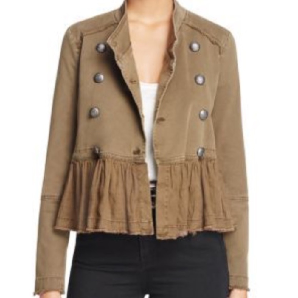 ⭐️Free People Boho Military RuffleHem Jacket⭐️ - Picture 1 of 5