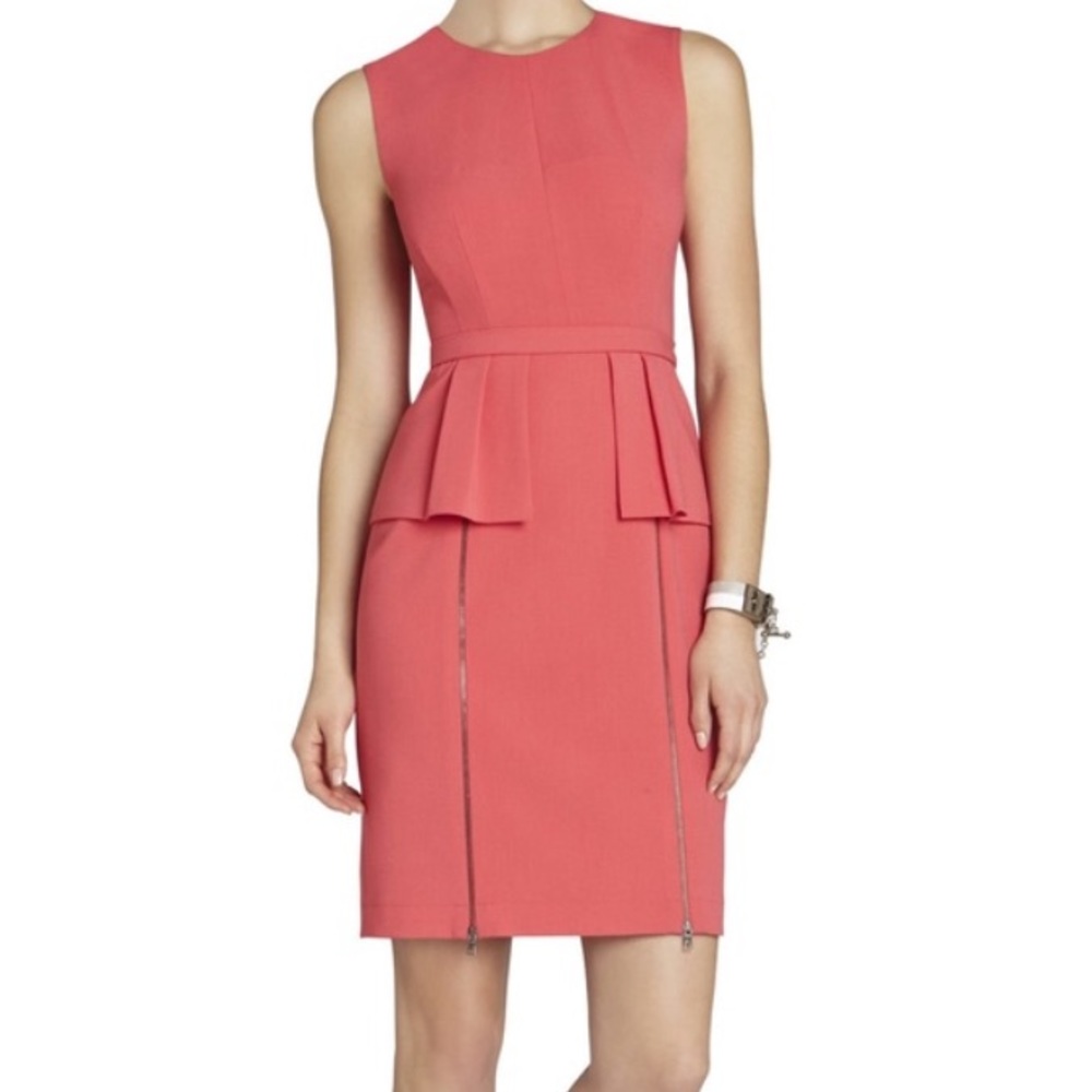 BCBG pink peplum dress