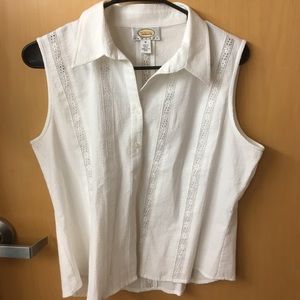 Talbots Petite White Shirt Medium Talbots Petite White Shirt Medium