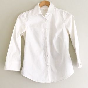 J. Crew 3/4 Sleeve White Button-Up Blouse J. Crew 3/4 Sleeve White Button-Up Blouse