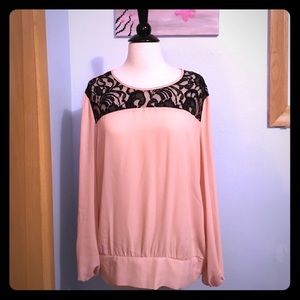 Blush chiffon lace top Blush chiffon lace top