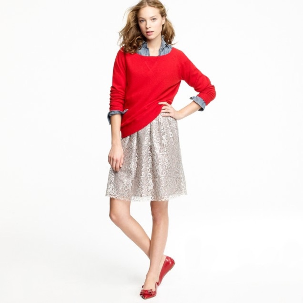 J. Crew Sparkler Skirt in Tinsel Lace