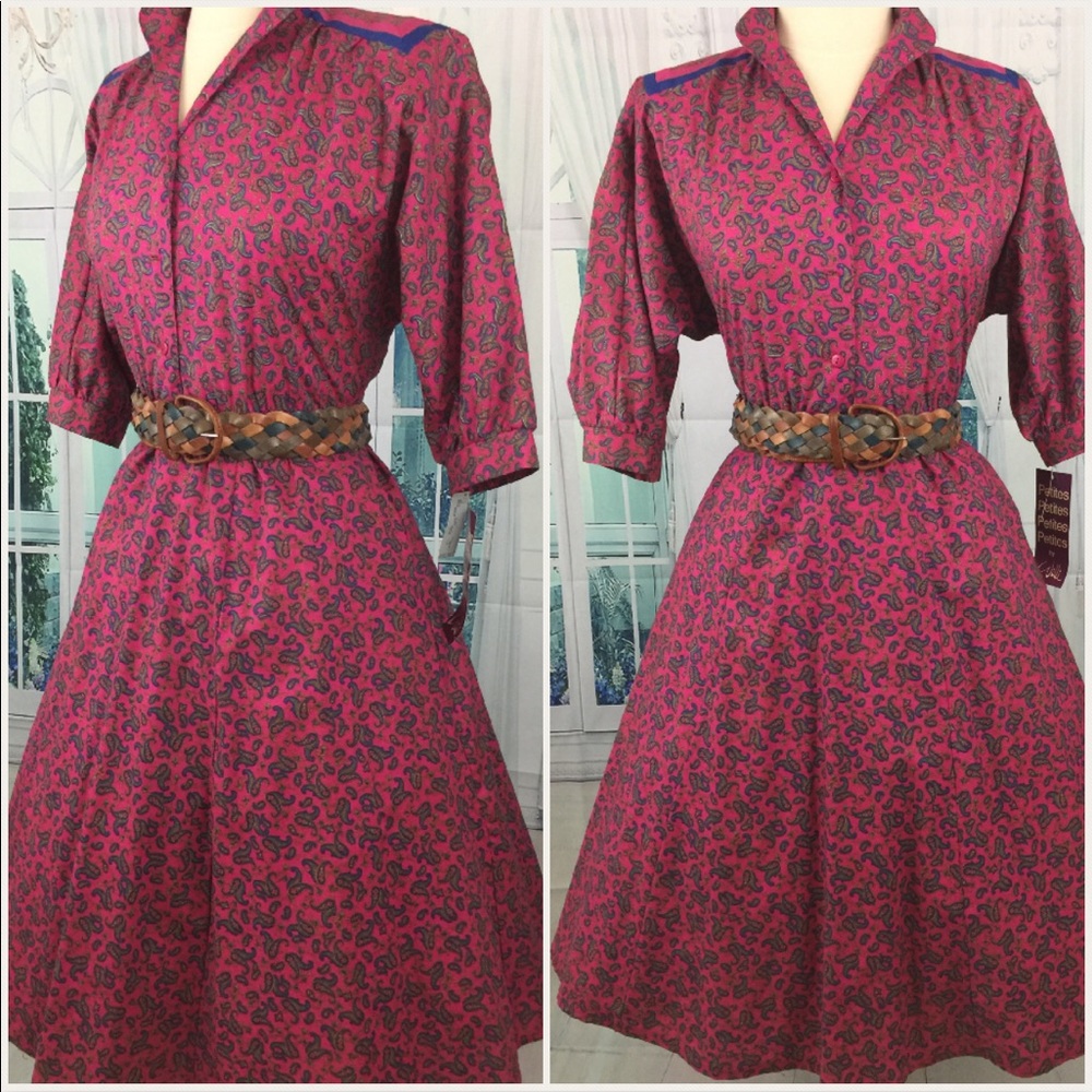 👗Totally 80’s NWT Paisley Dress Batwing Sleeves 6