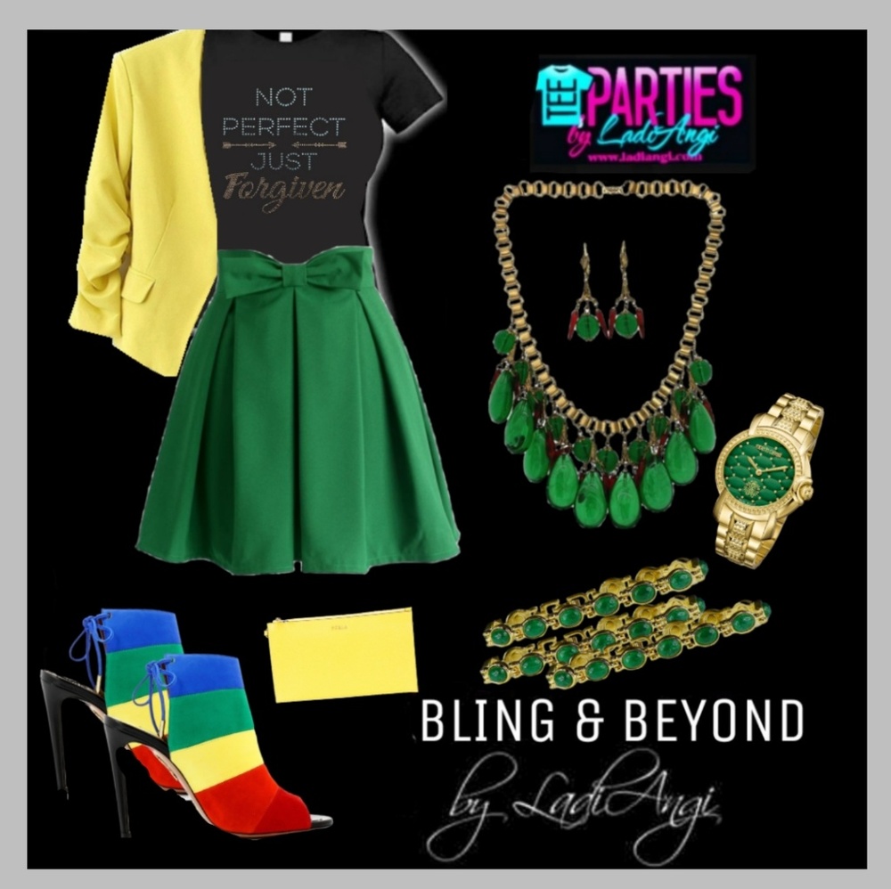 Not Perfect Just Forgiving Rhinestone Tee