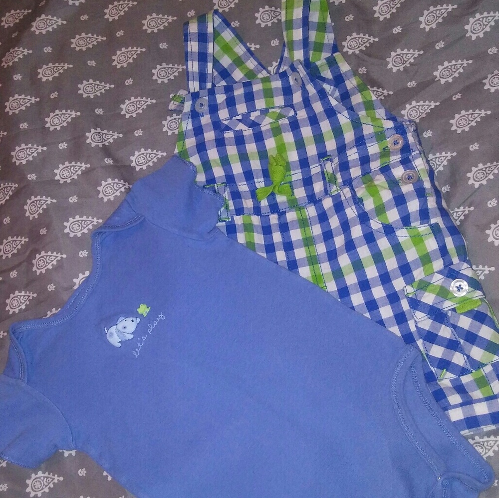 2 piece short overalls